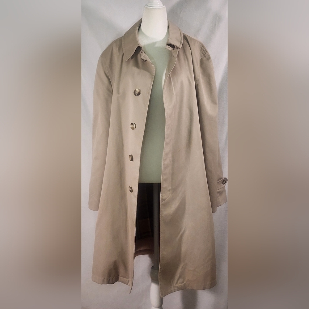 Stormport Vintage Tan Trench Coat Jacket With Soft Interior Liner Size 4… - Picture 5 of 16